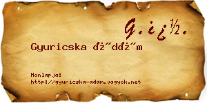 Gyuricska Ádám névjegykártya